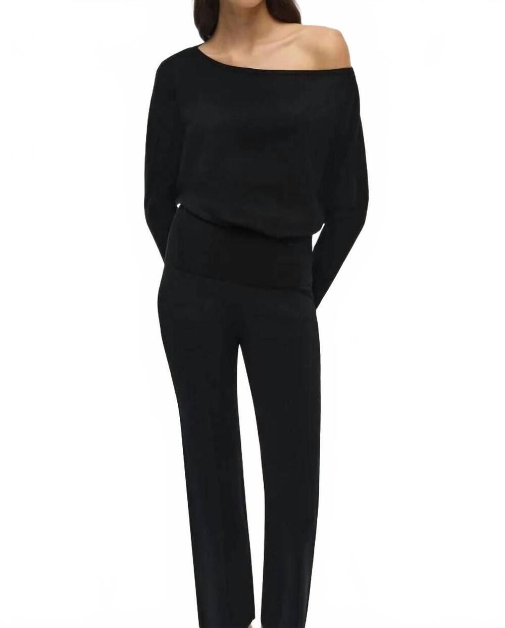 NEW SIMKHAI lavina off shoulder sweater in black